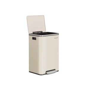 Pattumiera in acciaio 50 L con pedale e coperchio