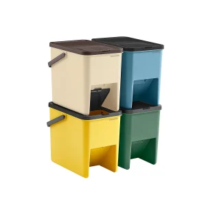 Set di 4 Pattumiere Impilabili