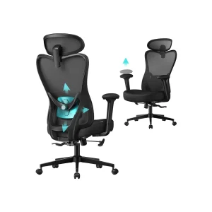 Sedia da ufficio ergonomica con poggiatesta e supporto lombare